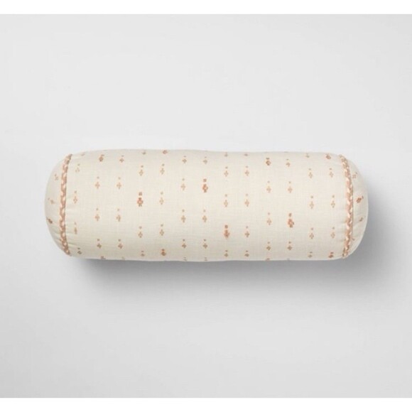 Bolster Geo Pattern Cream and Peach - Threshold designed with Studio McGee NEW - Picture 1 of 6